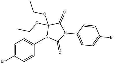 1,3-BIS(4-BROMOPHENYL)-5,5-DIETHOXY-2,4-IMIDAZOLIDINEDIONE 结构式