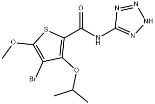 4-Bromo-5-methoxy-3-(1-methylethoxy)-N-(1H-tetrazole-5-yl)-2-thiophenecarboxamide 结构式