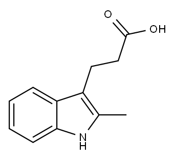 3-(2-甲基-1H-吲哚-3-基)丙酸 结构式