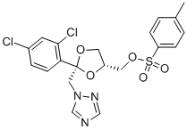 cis-[2-(2,4-二氯苯基)-2-(1H-1,2,4-三唑-1-基甲基)-1,3-二氧戊环-4-基]甲基对甲苯磺酸酯 结构式