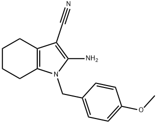 2-氨基-1-(4-甲氧基苄基)-4,5,6,7-四氢-1H-吲哚-3-甲腈 结构式