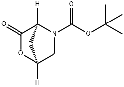 (1S,4S)-3-氧代-2-噁-5-氮杂双环[2.2.1]庚烷-5-羧酸叔丁酯 结构式