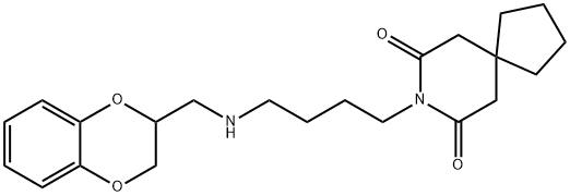 8-[4-(1,4-BENZODIOXAN-2-YLMETHYLAMINO)BUTYL]-8-AZASPIRO[4.5]DECANE-7,9-DIONE HYDROCHLORIDE 结构式