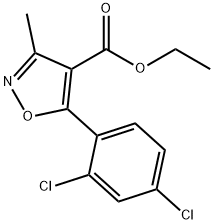 4-Isoxazolecarboxylicacid,5-(2,4-dichlorophenyl)-3-methyl-,ethylester(9CI) 结构式