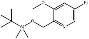 5-Bromo-2-((tert-butyldimethylsilyloxy)methyl)-3-methoxypyridine 结构式