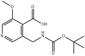 3-((tert-Butoxycarbonylamino)methyl)-5-methoxyisonicotinic acid 结构式