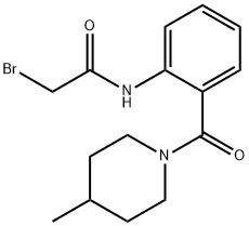 2-Bromo-N-{2-[(4-methyl-1-piperidinyl)carbonyl]-phenyl}acetamide 结构式