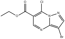 3-溴-7-氯吡唑并[1,5-A]嘧啶-6-羧酸乙酯 结构式