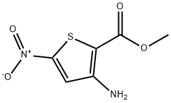 3-氨基-5-硝基-2-噻吩羧酸甲酯 结构式