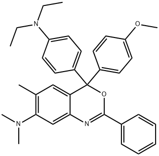 4H-3,1-Benzoxazin-7-amine, 4-4-(diethylamino)phenyl-4-(4-methoxyphenyl)-N,N,6-trimethyl-2-phenyl- 结构式