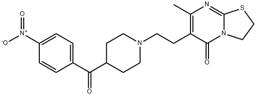 5H-THIAZOLO[3,2-A]PYRIMIDIN-5-ONE, 6-[2-[4-(4-NITROBENZOYL)-1-PIPERIDINYL]ETHYL]-2,3-DIHYDRO-7-METHYL- 结构式
