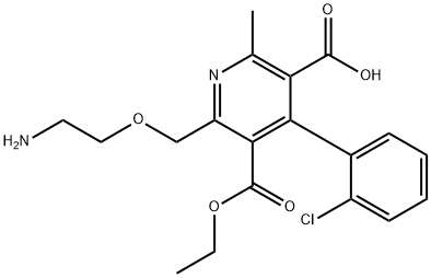 2-[(2-氨基乙氧基)甲基]-4-(2-氯苯基)-6-甲基-3,5-吡啶二甲酸 3-乙酯 结构式