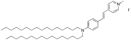 4-[2-[4-(双十六烷基氨基)苯基]乙烯基]-1-甲基吡啶碘化物 结构式