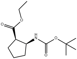 (1R,2S)-2-(BOC-氨基)环戊烷甲酸乙酯 结构式