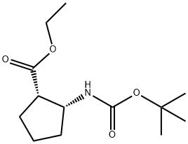 (1S,2R)-2-(BOC-氨基)环戊烷甲酸乙酯 结构式