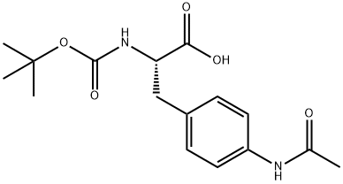 4-(乙酰氨基)-N-[(1,1-二甲基乙氧基)羰基]-L-苯丙氨酸 结构式