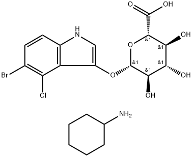 5-溴-4-氯-3-吲哚基-BETA-D-葡糖苷酸环己胺盐 结构式