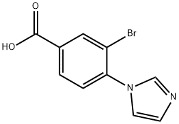 3-溴-4-(1-咪唑基)苯甲酸 结构式
