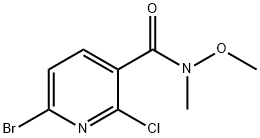 6-Bromo-2-chloro-N-methoxy-N-methylnicotinamide 结构式