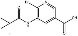 6-Bromo-5-pivalamidonicotinic acid 结构式