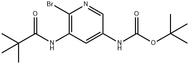 tert-Butyl 6-bromo-5-pivalamidopyridin-3-ylcarbamate 结构式