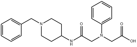 [{2-[(1-benzylpiperidin-4-yl)amino]-2-oxoethyl}(phenyl)amino]acetic acid 结构式