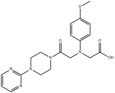 {(4-甲氧基苯基)[2-羰基-2-(4-嘧啶-2-基哌嗪-1-基)乙基]胺}乙酸 结构式