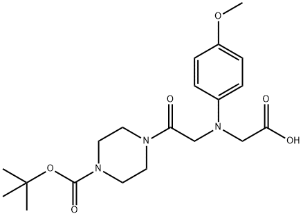 [{2-[4-(tert-butoxycarbonyl)piperazin-1-yl]-2-oxoethyl}(4-methoxyphenyl)amino]acetic acid 结构式