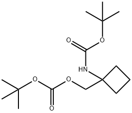 {1-[(叔丁氧羰基)氨基]环丁基}甲基叔丁基碳酸酯 结构式