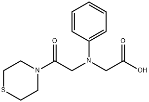 [(2-oxo-2-thiomorpholin-4-ylethyl)(phenyl)amino]acetic acid 结构式