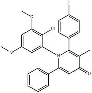 1-(2-氯-3,5-二甲氧基苯基)-2-(4-氟苯基)-3-甲基-6-苯基吡啶-4(1H)-酮 结构式