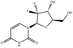 2'-脱氧-2',2'-二氟尿嘧啶核苷 结构式