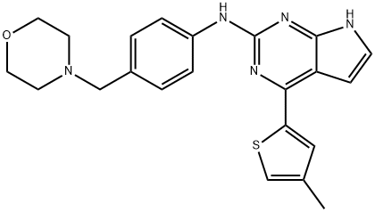 7H-Pyrrolo[2,3-d]pyriMidin-2-aMine, 4-(4-Methyl-2-thienyl)-N-[4-(4-MorpholinylMethyl)phenyl]- 结构式