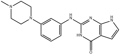 4H-Pyrrolo[2,3-d]pyriMidin-4-one, 3,7-dihydro-2-[[3-(4-Methyl-1-piperazinyl)phenyl]aMino]- 结构式