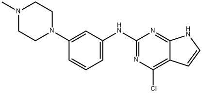 7H-Pyrrolo[2,3-d]pyriMidin-2-aMine, 4-chloro-N-[3-(4-Methyl-1-piperazinyl)phenyl]- 结构式