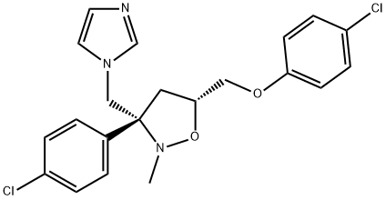 5-((4-Chlorophenoxy)methyl)-3-(4-chlorophenyl)-3-((1H-imidazol-1-yl)methyl)-2- methylisoxazolidine 结构式