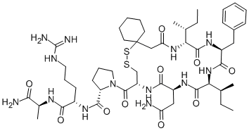 (D(CH2)51,D-ILE2,ILE4,ARG8,ALA-NH29)-VASOPRESSIN 结构式