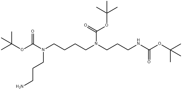 N,N”,N '' - 三(叔丁氧基羰基)精胺 结构式
