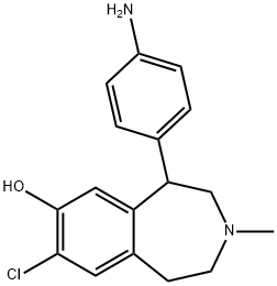 5-(4'-aminophenyl)-8-chloro-2,3,4,5-tetrahydro-3-methy-1H-3-benzazepin-7-ol 结构式