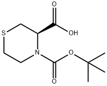 (R)-4-叔丁氧羰基硫代吗啉-3-甲酸 结构式