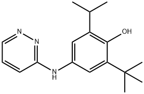 2-(1,1-二甲基乙基)-6-(1-甲基乙基)-4-(3-哒嗪基氨基)苯酚 结构式