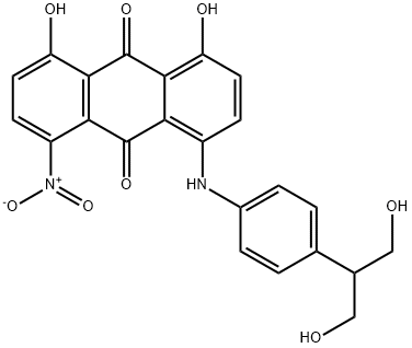 4-[4-(1,3-dihydroxyprop-2-yl)phenylamino]-1,8-dihydroxy-5-nitroanthraquinone 结构式