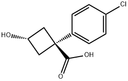 1-(4-氯苯基)-3-羟基环丁烷羧酸 结构式