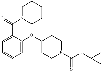 4-[2-(1-哌啶基羰基)苯氧基]-1-哌啶甲酸叔丁酯 结构式