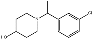 1-[1-(3-氯苯基)乙基]-4-哌啶醇 结构式