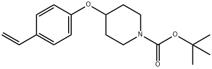 4-(4-乙烯基苯氧基)-1-哌啶甲酸叔丁酯 结构式