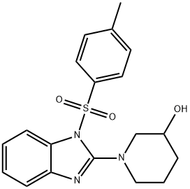 1-[1-[(4-甲基苯基)磺酰基]-1H-苯并咪唑-2-基]-3-哌啶醇 结构式