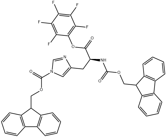 FMOC-HIS(FMOC)-OPFP 结构式