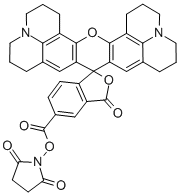 5(6)-羧基-X-罗丹明-N-羟基琥珀酰亚胺酯 结构式
