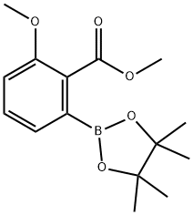 2-甲氧基-6-(4,4,5,5-四甲基-1,3,2-二氧硼烷-2-基)苯甲酸甲酯 结构式